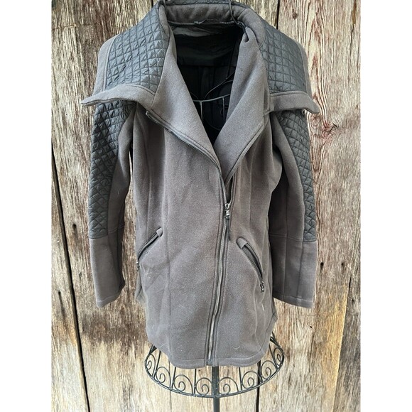 MICHAEL KORS Jacket Small Gray Coat Quilted Full Zip Logo - Picture 1 of 7